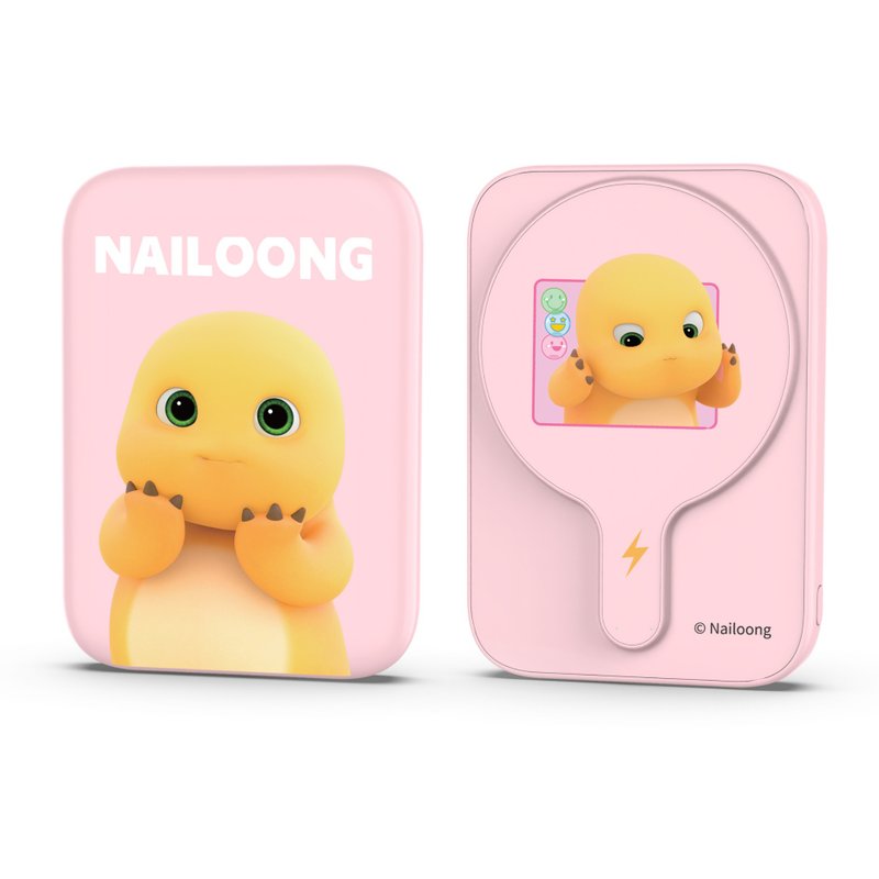 Cattale x Coolean-Nailoong奶龍2合1磁吸+PD3.0 5000mAh行動電源 - 無線充電盤/板/座 - 其他材質 粉紅色