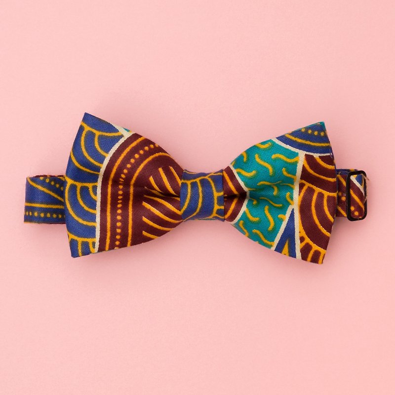 African Wax Print Bow Tie - เนคไท/ที่หนีบเนคไท - ผ้าฝ้าย/ผ้าลินิน สีเขียว