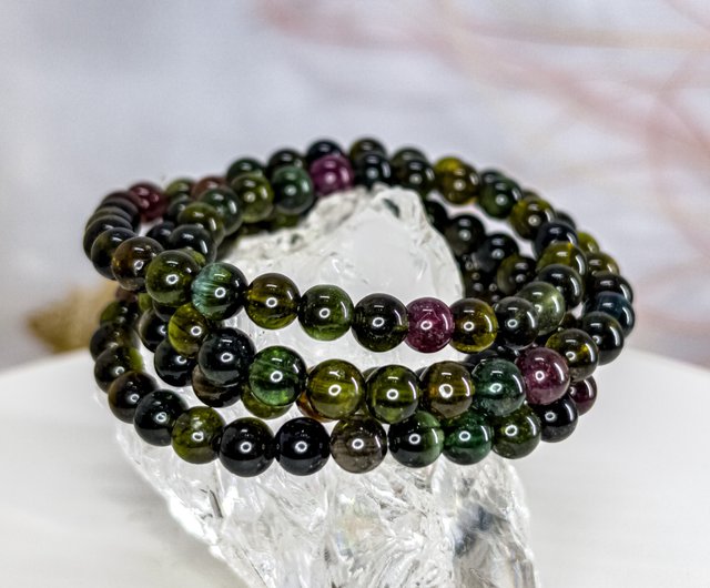 無限ループ【透明高発色 マルチカラー トルマリン】最高級5mm ミックス