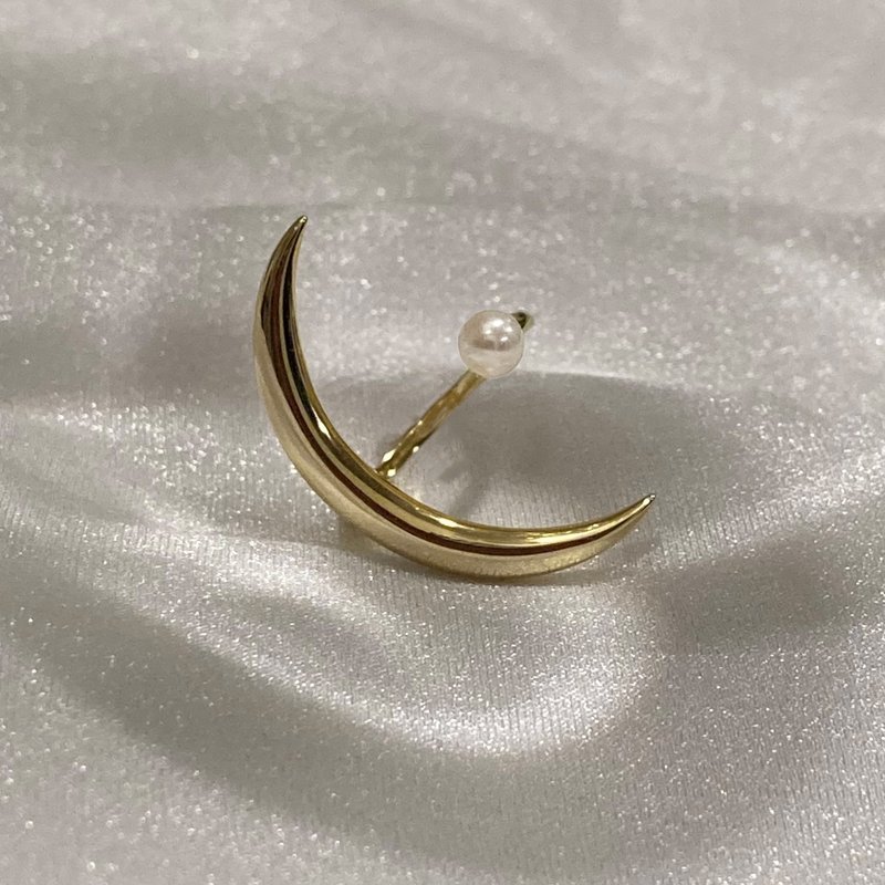 Golden Moonlight Pearl Ring - แหวนทั่วไป - เงินแท้ สีทอง