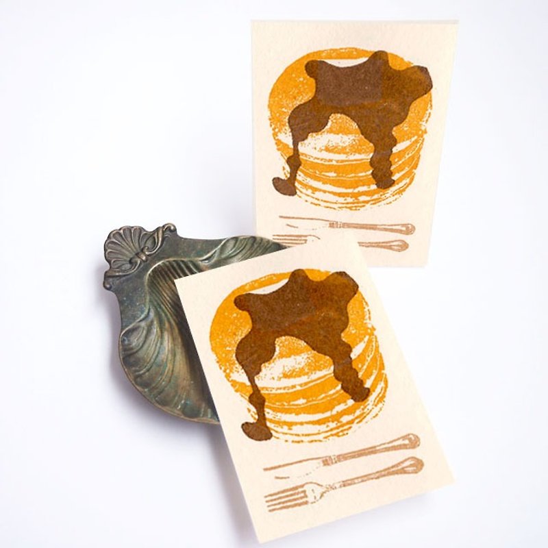 pancake : illustrated postcard - การ์ด/โปสการ์ด - กระดาษ สีทอง