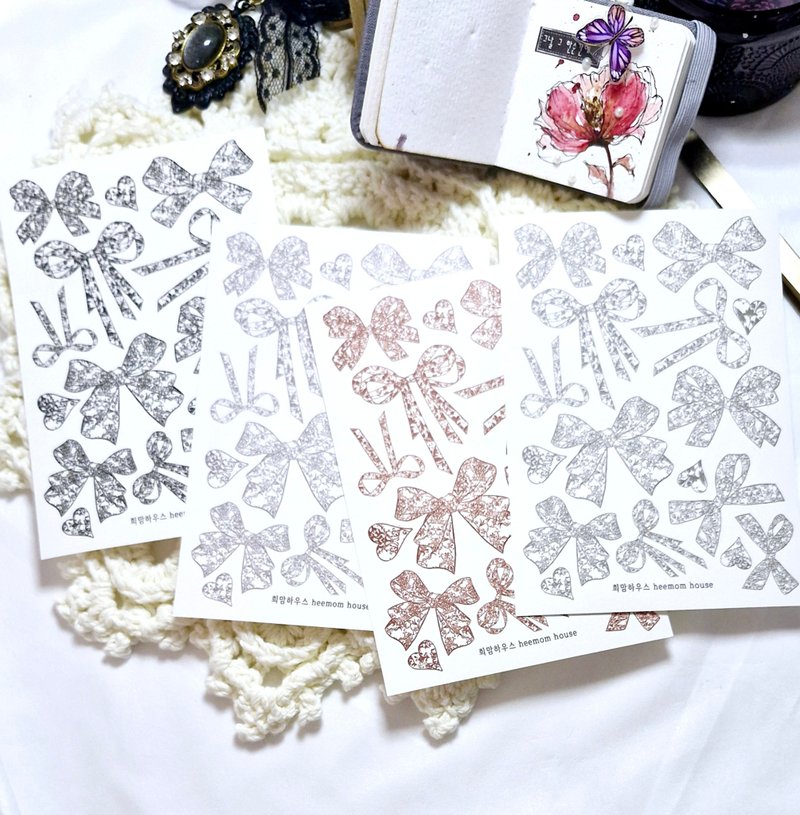 Antique ribbon paper sticker - 貼紙 - 紙 白色