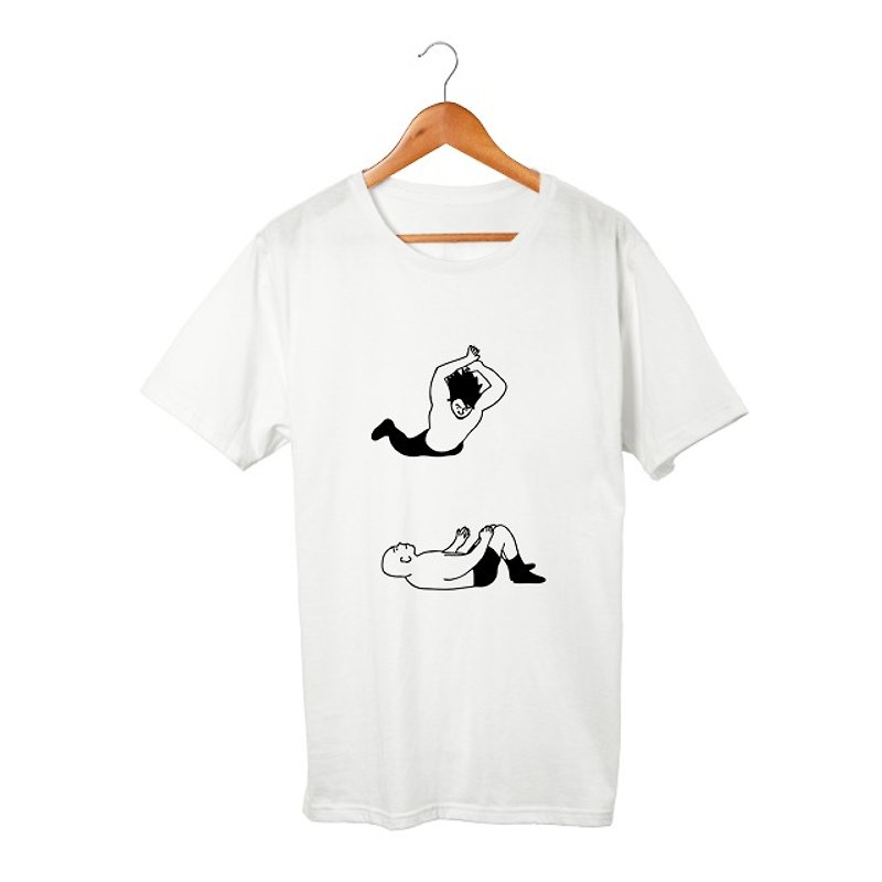 Diving Body Press T-shirt - เสื้อยืดผู้ชาย - ผ้าฝ้าย/ผ้าลินิน ขาว