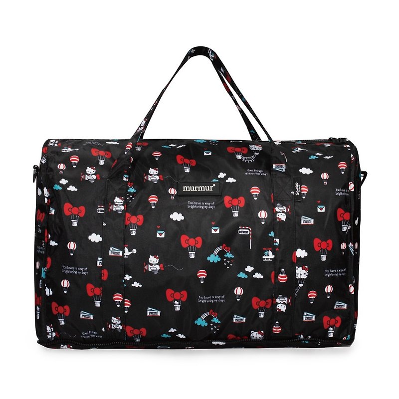 murmur 收納旅行袋 - Hellokitty 熱氣球【中】 - 側背包/斜孭袋 - 聚酯纖維 黑色