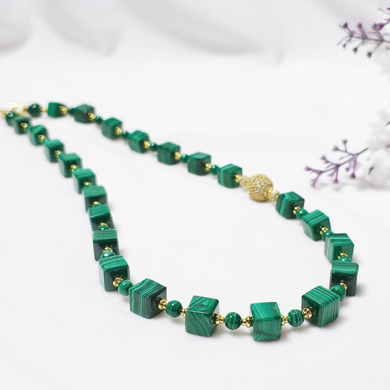 頂級孔雀石 收藏級 天圓地方 天人合一 3圈手鍊項鍊2用 單品 禮物 - 項鍊 - 寶石 綠色