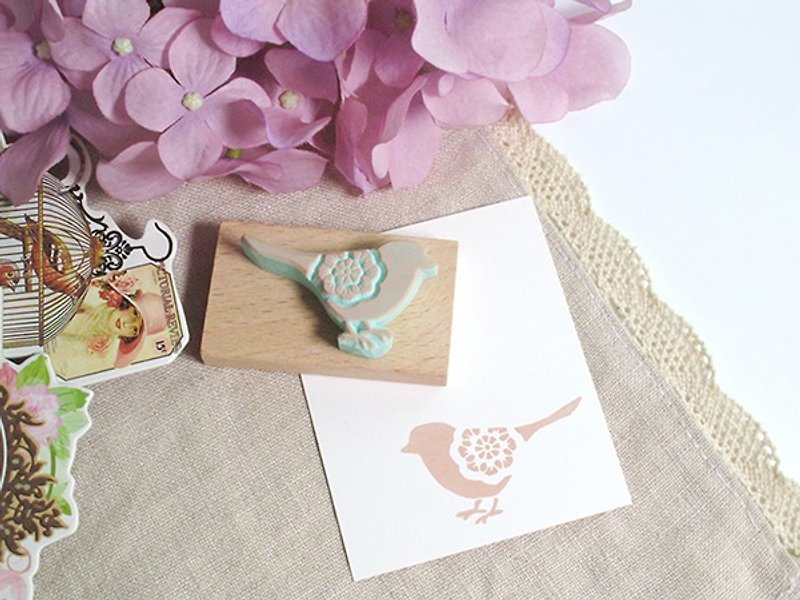 Apu handmade chapter chic lace bird seal stamp - Stamps & Stamp Pads - Rubber 