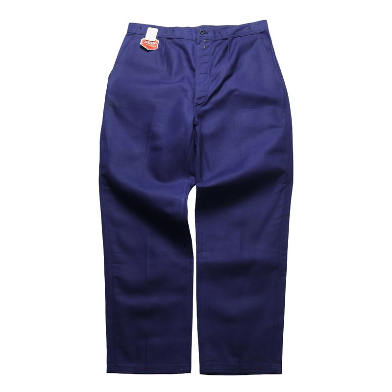(36W) 1950s 庫存新品 SANFOR 法國工裝褲 - 工裝褲/長褲/牛仔褲 - 棉．麻 藍色