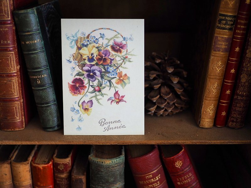 法國百年花卉 復刻版明信片 G款 - 卡片/明信片 - 紙 多色
