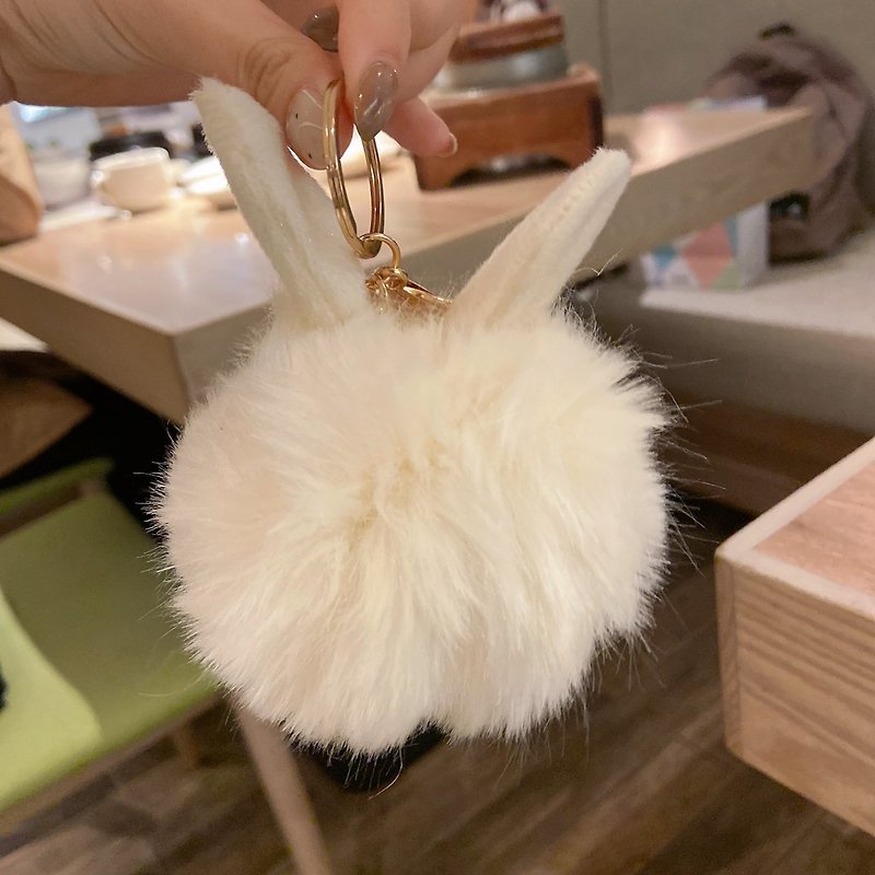 Cute Rabbit Key Ring Imitation Rabbit Fur Hanging on the Bag Fashionable Random Shipment - Keychains - Other Materials Blue