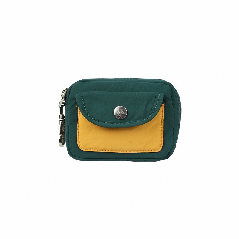 【DOUGHNUT】Water-repellent coin purse small bag accessories-slate green x yellow classic color - Coin Purses - Other Materials 