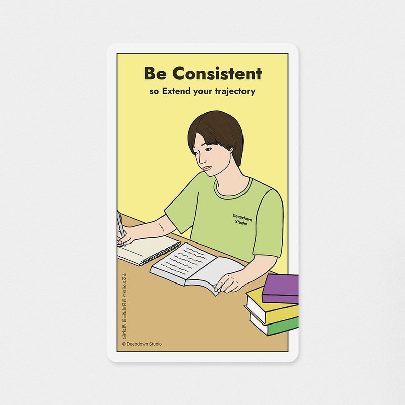 アンチタロットカード/アクションカード4 - Be Consistent - 卡片/明信片 - 紙 黃色