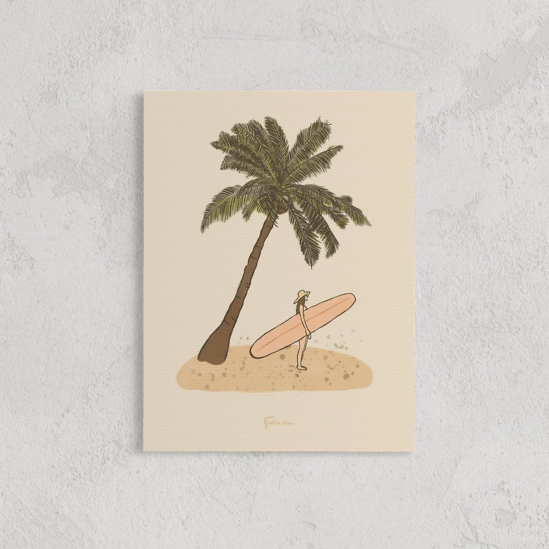 island print painting wall decoration card - Posters - Paper White