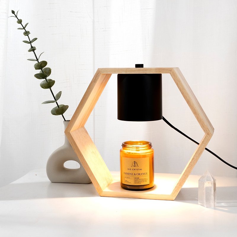 Fashionable Nordic style [aromatherapy Wax melting lamp] solid wood melting Wax lamp - โคมไฟ - โลหะ หลากหลายสี