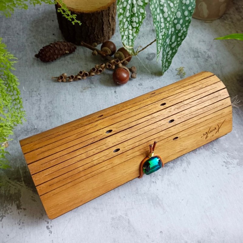 Mole hand box/A3 teak/taste of natural style/parallel grain/pen box/glasses case/small things storage box - กล่องแว่น - ไม้ สีเทา