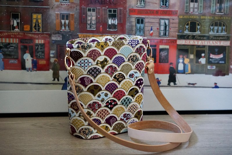 Qinghai corrugated bucket crossbody bag - Messenger Bags & Sling Bags - Cotton & Hemp 