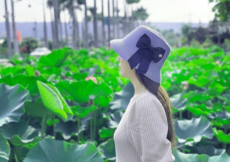 Unni赫本渔夫帽-pp材質 漁夫帽 防曬 耐折 防撥水 可水洗 - 帽子 - 植物．花 粉紅色