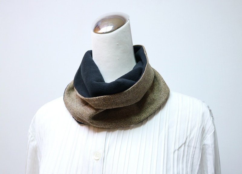 Plus buckle ~ warm bib, short scarf, neck sleeve, double-sided and two-color, suitable for men and women - ผ้าพันคอถัก - วัสดุอื่นๆ 