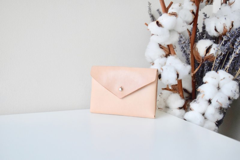 LEATHER ORIGAMI WALLET - Beige - กระเป๋าสตางค์ - หนังแท้ ขาว