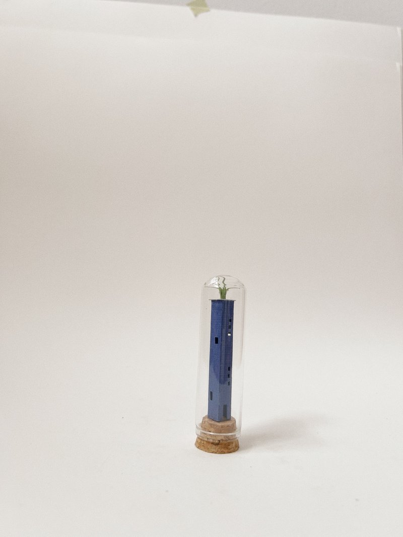tiny paper house jar - blue watchtower - 擺飾/家飾品 - 玻璃 