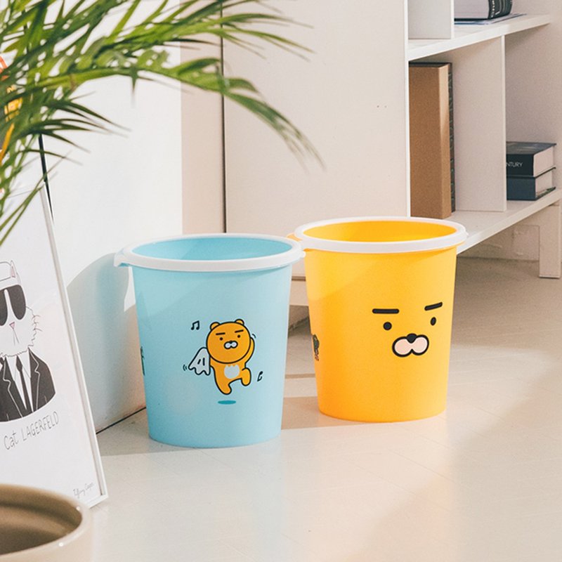 Kakao Friends垃圾桶-正版授權 壓圈設計 Ryan萊恩 收納籃 收納盒 - 垃圾桶 - 塑膠 多色