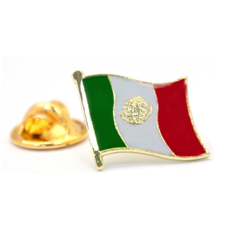 Mexico 墨西哥國旗 紀念配飾 金屬胸針 紀念別針 國旗飾品 金屬 - 胸針 - 其他材質 多色