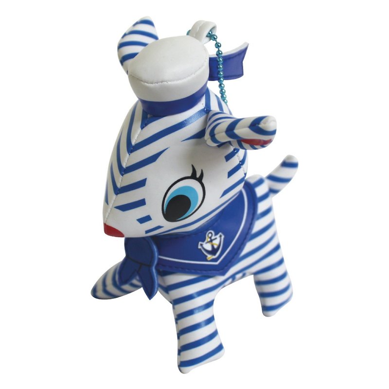 วัสดุอื่นๆ ตุ๊กตา สีน้ำเงิน - Puchi Babie Key Chain Marine Stripe Deer Cute Doll Gift Present Japan