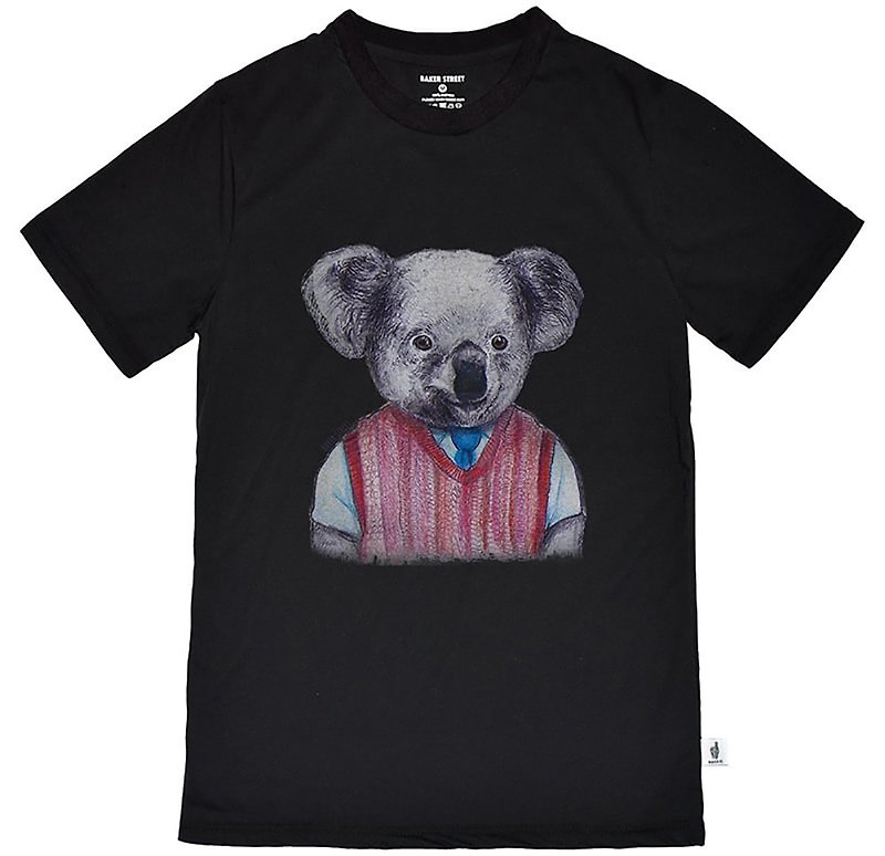 British Fashion Brand -Baker Street- Koala Printed T-shirt - เสื้อยืดผู้ชาย - ผ้าฝ้าย/ผ้าลินิน 
