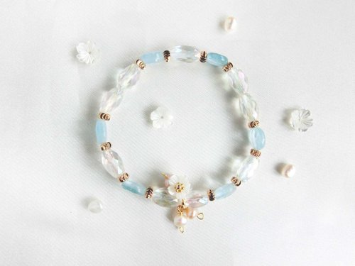 アクアマリン桜ブレスレット】 - ショップ FANG JEWELS ブレスレット