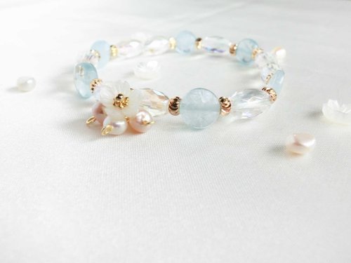 アクアマリン桜ブレスレット】 - ショップ FANG JEWELS ブレスレット