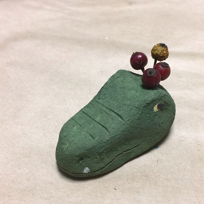 Pottery Series - Come and make me bite a crocodile pottery mini flower spread Divine - ของวางตกแต่ง - ดินเผา สีเขียว