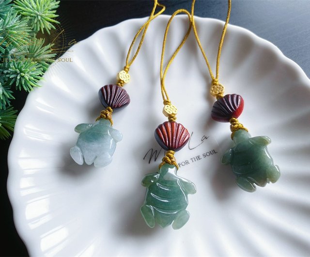 天然翡翠亀の甲羅型ペンダント10個セット