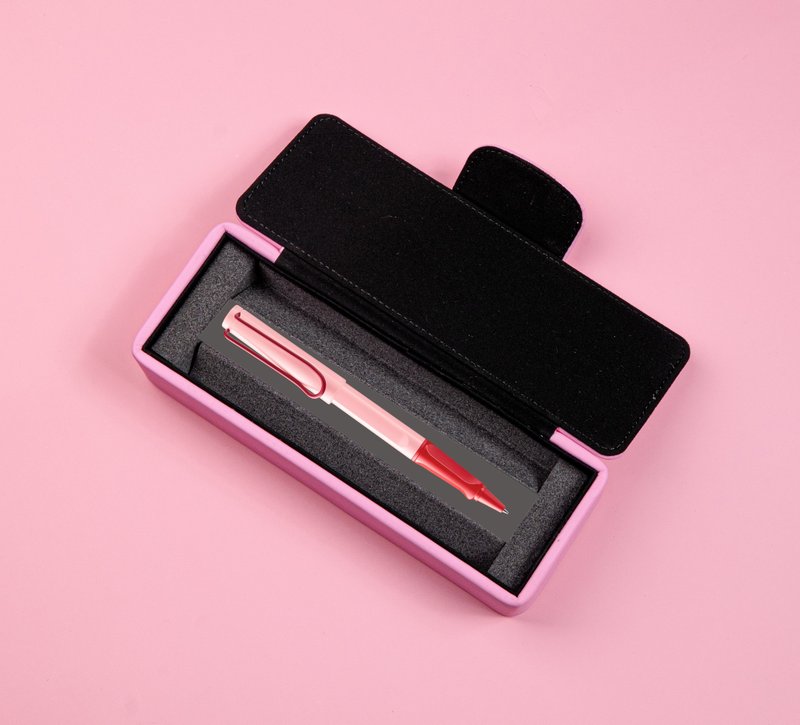 [Free laser engraving] LAMY Leather Pen Case Spring Pink/SAFARI Series-Summer Pink - ปากกาหมึกซึม - พลาสติก สึชมพู