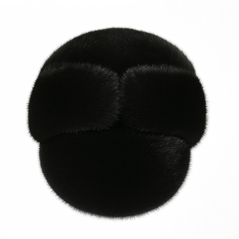 Mens Fur Cap Winter Real Fur Hat Warm Russian Fur Hat Men's Mink Hat - 帽子 - 羊毛 黑色