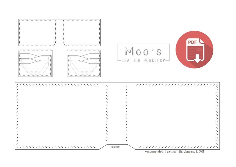 MOOS 85MM 4x2 CARD MONEY CLIP 錢包紙樣 PDF file - 線上教學/教學影片 - 其他材質 
