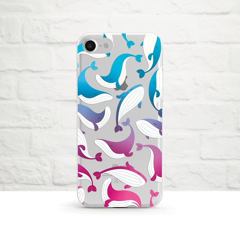 可愛小鯨魚-防摔透明軟殼- iPhone系列, Samsung - 手機殼/手機套 - 塑膠 藍色