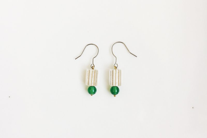 Valerian Green Agate Resin Antique Beaded Earrings - Earrings & Clip-ons - Gemstone Green
