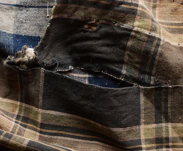 古布藍染木綿布団皮襤褸つぎはぎジャパンヴィンテージファブリック 