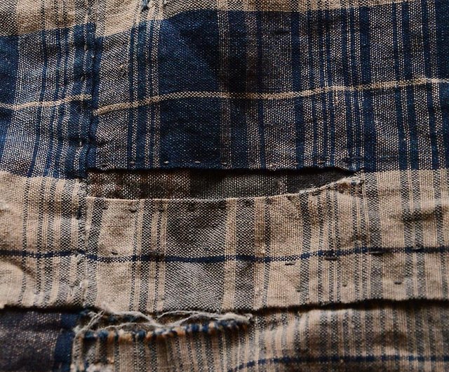 古布藍染木綿布団皮襤褸つぎはぎジャパンヴィンテージファブリック 