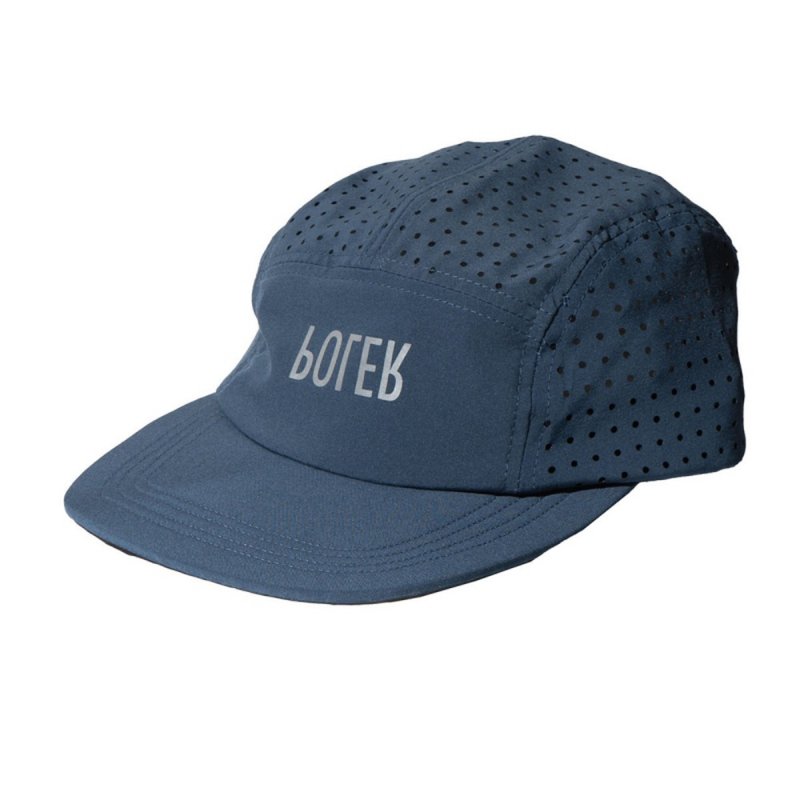 Japan Limited POLER RELOP 2 DRY MESH 5PANEL CAP Mesh Functional Cap Blue Grey - หมวก - วัสดุอื่นๆ สีเทา