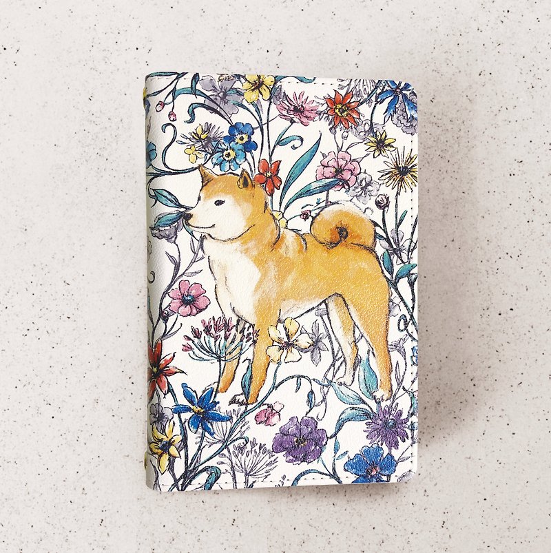 Faux Leather Other - Shiba Inu & Flowers Passport Case