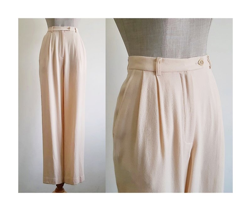 J. CREW Vintage Peach Pleated Pants - กางเกงขายาว - วัสดุอื่นๆ 
