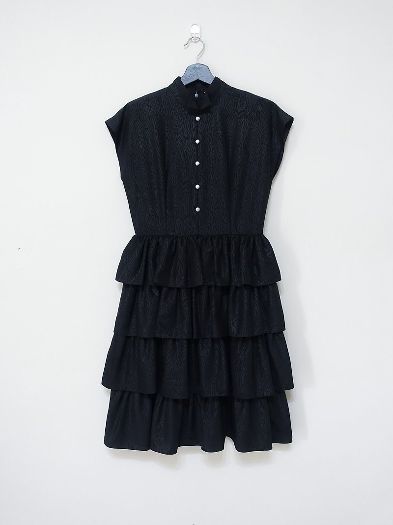 Awhile一時 | Vintage 短袖洋裝 no.854 - 洋裝/連身裙 - 聚酯纖維 黑色