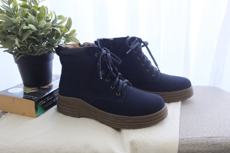 【A Tale of Two Cities】3M Waterproof Boots - Khaki - Women's Booties - Genuine Leather Blue