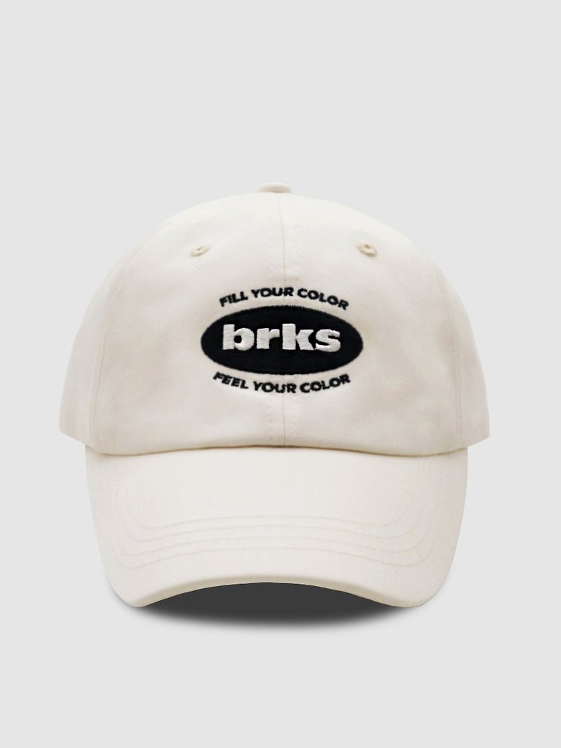 brks LOGO BALLCAP - CREAM - หมวก - ผ้าฝ้าย/ผ้าลินิน ขาว