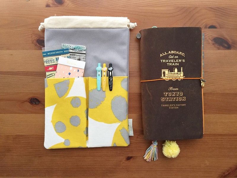Nordic color block storage bag (tn/hobo/MD/diary/notebook/handbook) - Notebooks & Journals - Cotton & Hemp Yellow