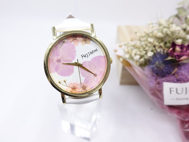 賞花手錶 (繡球花) - 女錶 - 植物．花 紫色