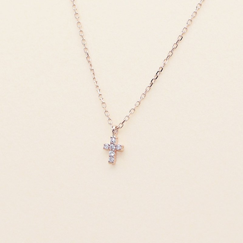 Serenity Mini Cross Necklace 14K Cross Necklace - Necklaces - Precious Metals 