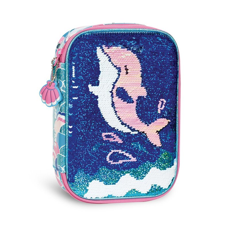 Tiger Family FunTime Sequin Organizer - Swimming Dolphin - กระเป๋าเครื่องสำอาง - วัสดุอื่นๆ สีน้ำเงิน