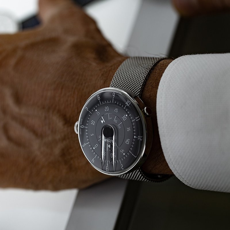 KLOK-01-M2 minimalist black watch head + Milan strap plus original bracelet - Men's & Unisex Watches - Other Materials Black
