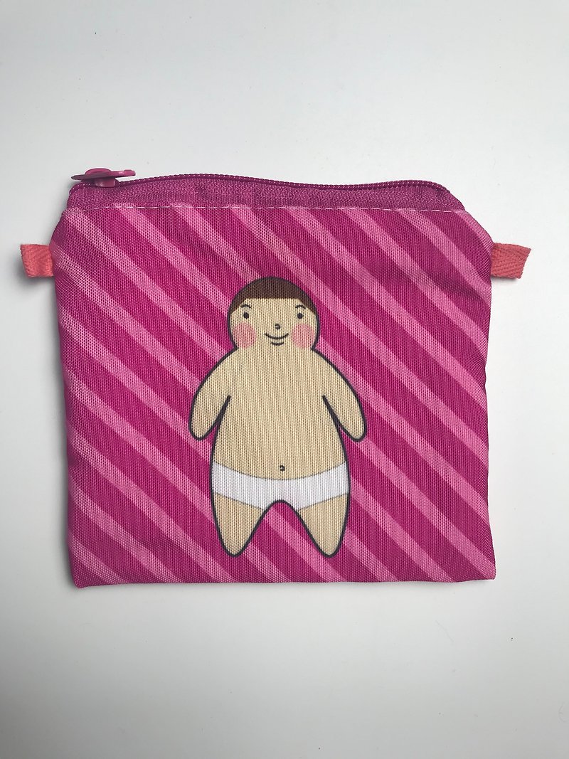 肥仔樂拉鏈袋 M 號 - 斜紋款 - 化妝袋/收納袋 - 聚酯纖維 多色